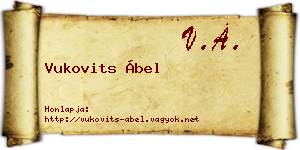 Vukovits Ábel névjegykártya