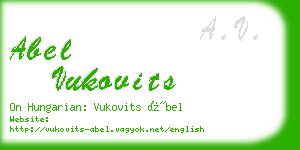 abel vukovits business card